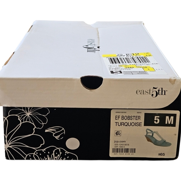 EAST 5TH Women's Turquoise Wedge Sparkle Rhinestone High Heel Sandal NIB Size 5M - Picture 14 of 16